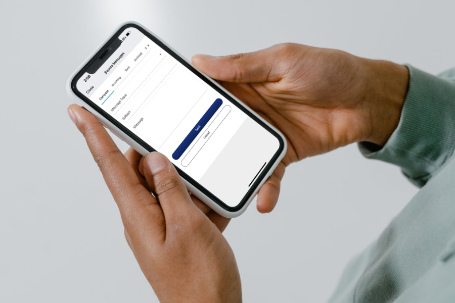 Hands holding a phone